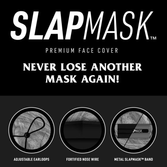 Slap Mask ONE NWT Face Mask in Black Adult Size - Picture 2 of 3